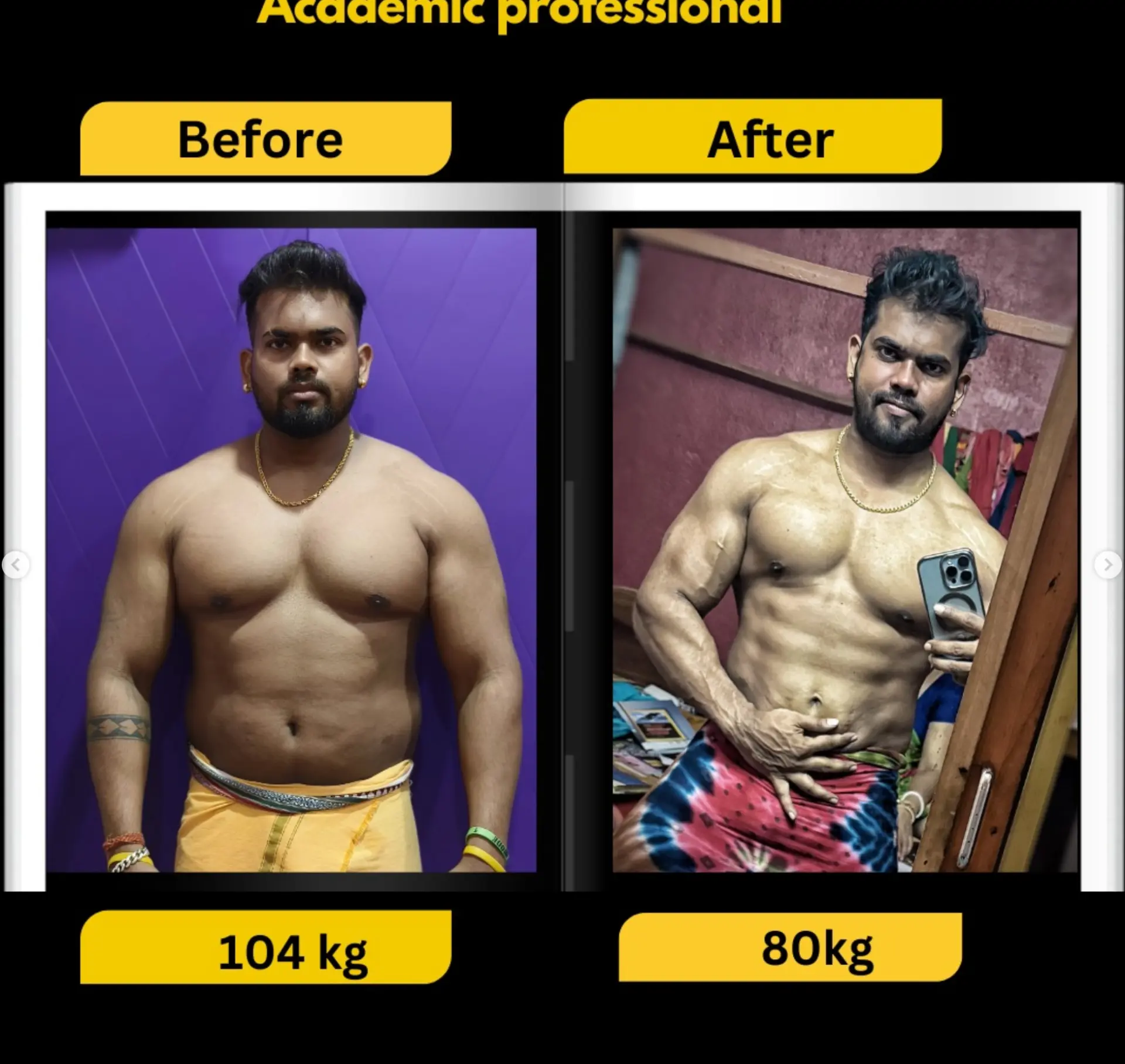 Academic professional, 104kg to 80kg
